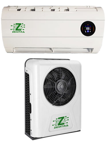 Zemtra 24V DC battery operated Rooftop Parking AC Unit designed for Trucks, Bus and RV in parking mode